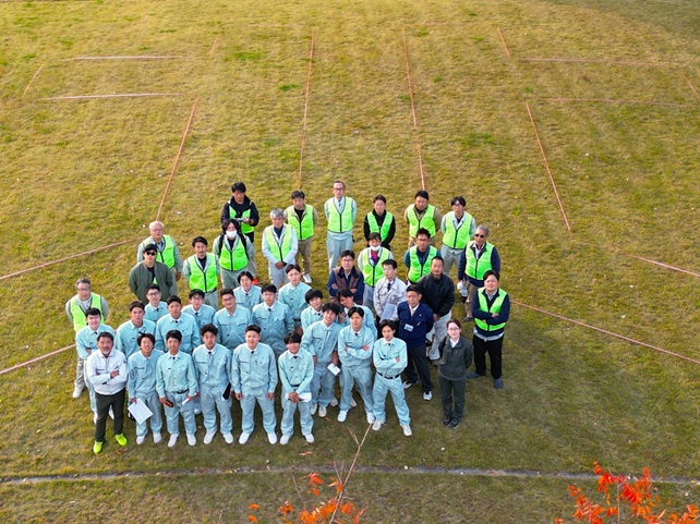 最後にドローンによる記念撮影